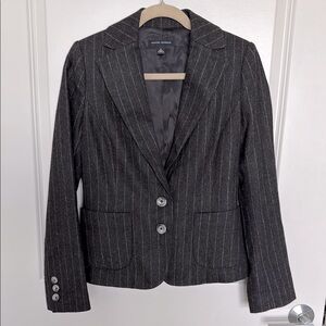 Banana Republic Black Pinstripe Wool Blazer, size 4